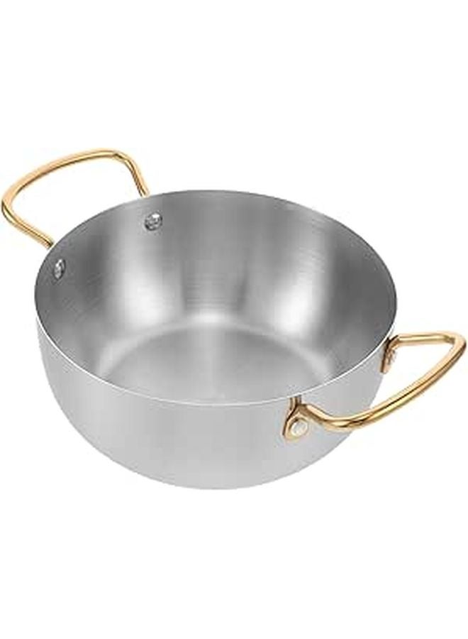 Stainless Steel 20cm Double Handle Soup Pot Induction Stove Noodle Cooker Stew Saucepan - Image 1