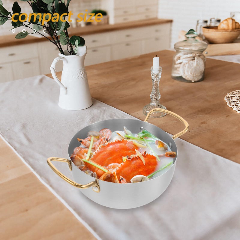 Stainless Steel 20cm Double Handle Soup Pot Induction Stove Noodle Cooker Stew Saucepan - Image 5