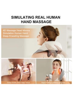 General Shiatsu Neck Massager with Heat Electric Back Shoulder Massager Cordless Deep Tissue 4D Expert Kneading Massage Pillow for Neck  Traps, Back and Leg Pain Relief Great for Man Women Mom  - Image 2