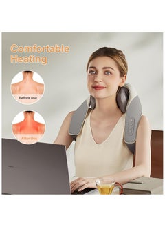 General Shiatsu Neck Massager with Heat Electric Back Shoulder Massager Cordless Deep Tissue 4D Expert Kneading Massage Pillow for Neck  Traps, Back and Leg Pain Relief Great for Man Women Mom  - Image 4