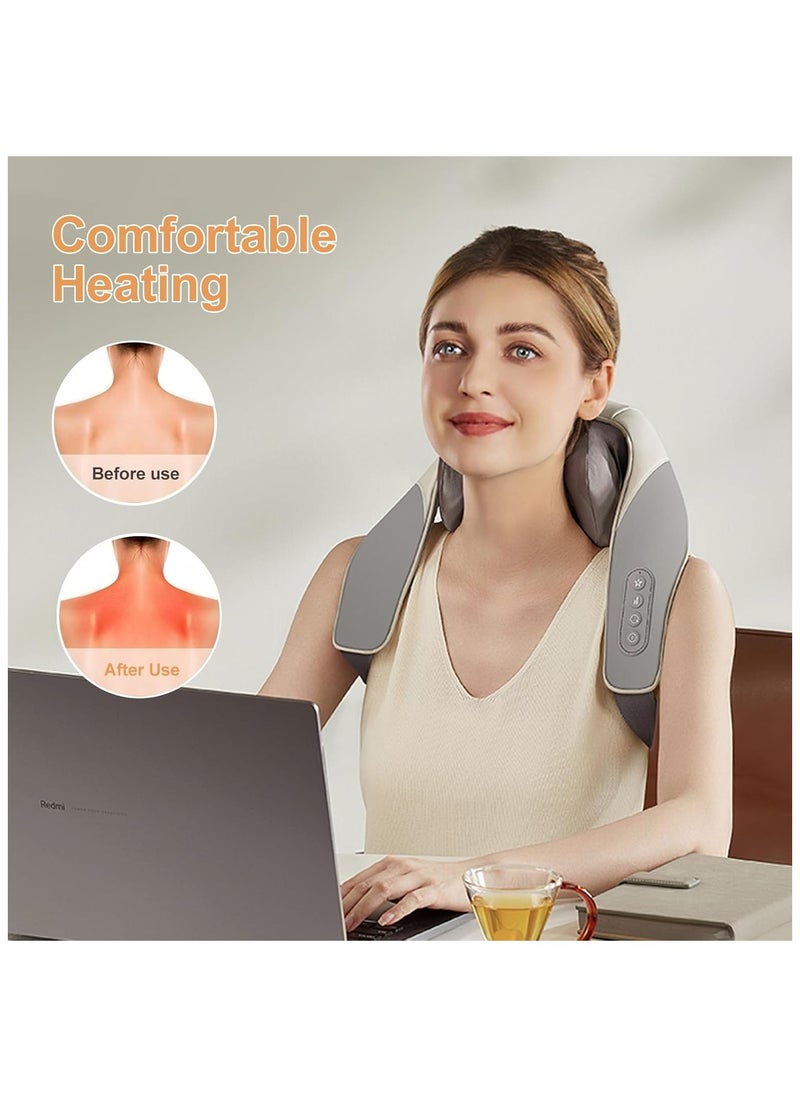 General Shiatsu Neck Massager with Heat Electric Back Shoulder Massager Cordless Deep Tissue 4D Expert Kneading Massage Pillow for Neck  Traps, Back and Leg Pain Relief Great for Man Women Mom  - Image 4