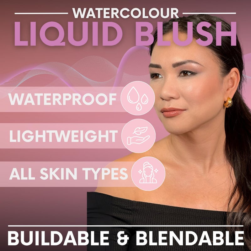 Daniel Sandler Watercolor Liquid Blush â€” Buildable, Blendable & Long-Lasting Liquid Blush for Cheeks, Lips, & Eyes â€” Lightweight & Water Resistant â€” For All Skin Types â€” Angel - Image 3