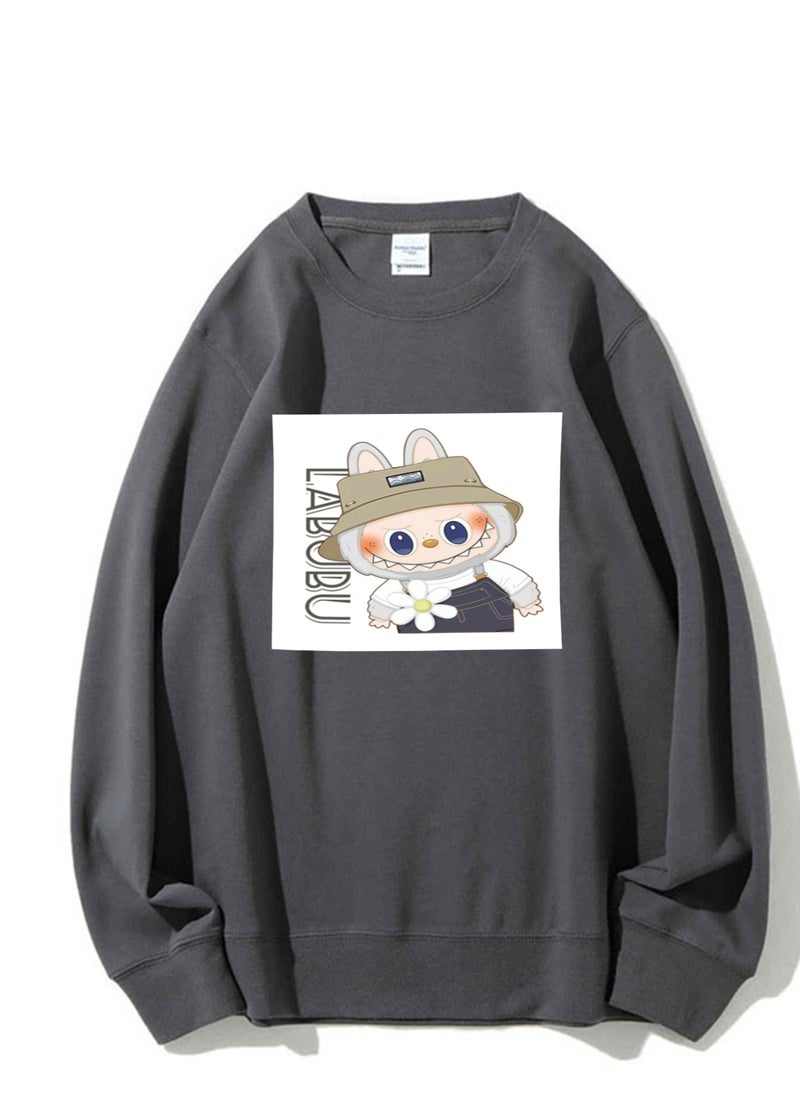 NIBEMINENT Labubu Printed Cotton Long Sleeve Hoodie 