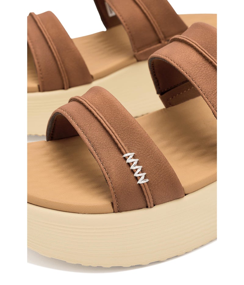 HEYDUDE Womens Austin Slide Classic Platform Sandal, Cognac Size 9 | Lightweight Everyday Slide - Image 2