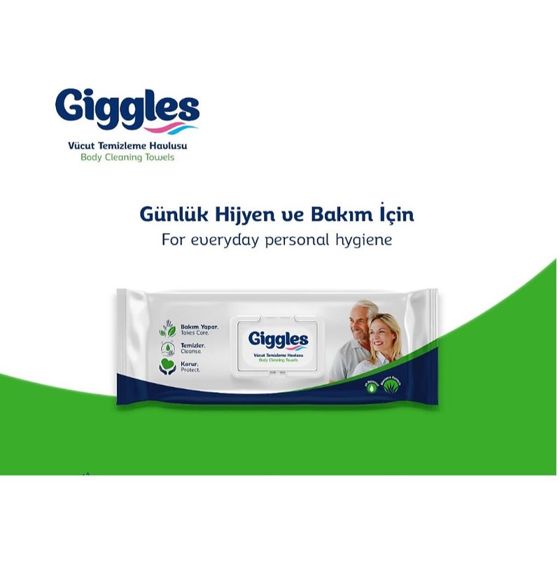 جيجلز مناديل ومنشفة قيقلز Giggles بديل الاستحمام اليومي للجسم (50 قطعة) – مناشف تنظيف طبية مرطبة بالصبار وبحجم كبير، تركيبة متوازنة الحموضة وآمنة للبشرة الحساسة لراحة ونظافة تدوم طويلاً - Image 4