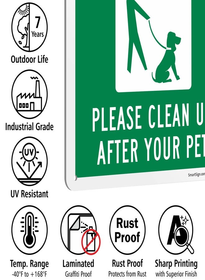 SmartSign "All Pets Must Be On A Leash Please Clean Up After Your Pet" Metal Sign with Dog on Leash Symbol, 14 x 10 inch, 40 mil Laminated Rustproof Aluminum, Green and White, Made in USA - Image 4