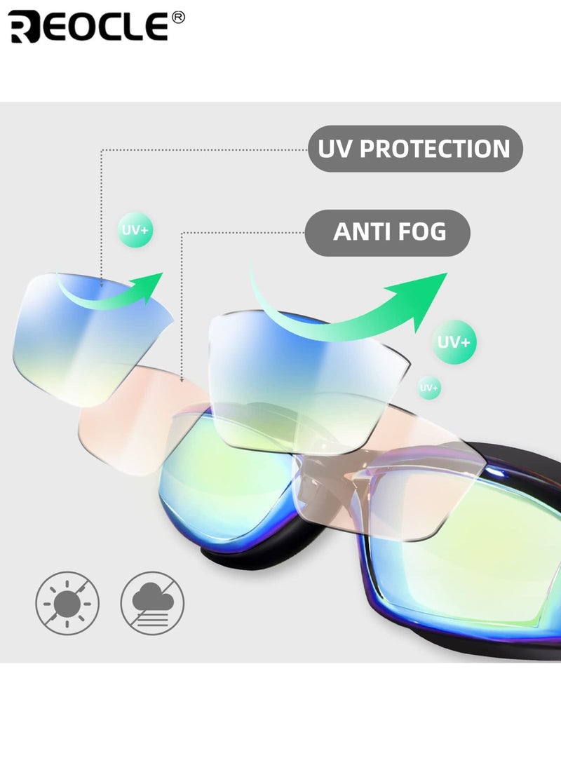 REOCLE 2PCS Swimming Goggles for Kids Adult Men Women Swim Goggles No Leaking Anti Fog UV Protection for Kids Over 3 Years Old Adult Swimming Pool Open Water Clear Vision Ideal for Swim Use - Image 3