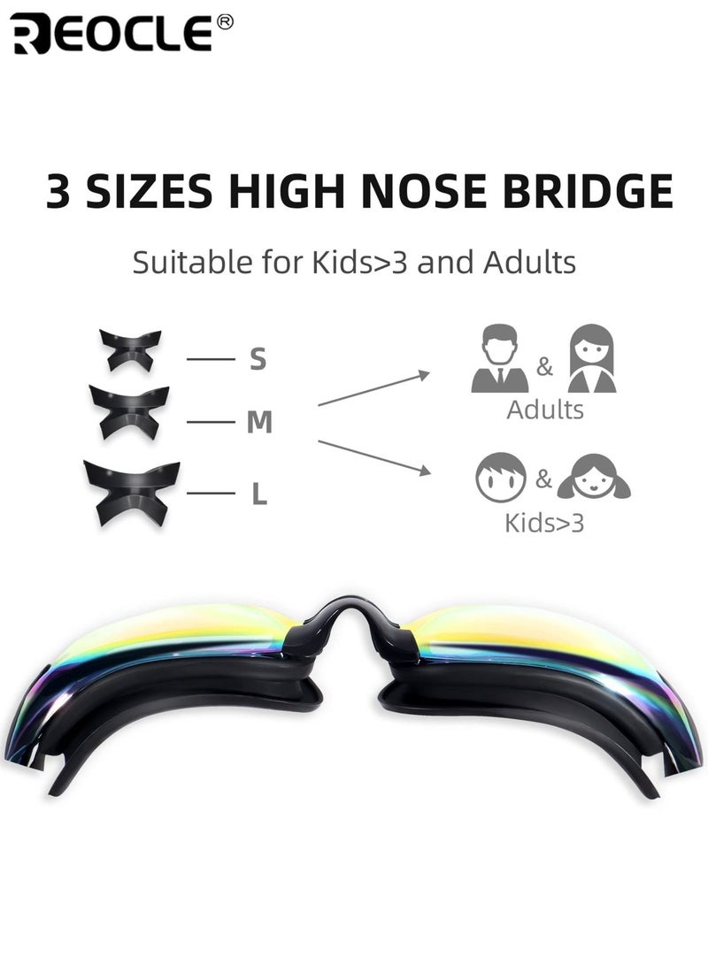 REOCLE 2PCS Swimming Goggles for Kids Adult Men Women Swim Goggles No Leaking Anti Fog UV Protection for Kids Over 3 Years Old Adult Swimming Pool Open Water Clear Vision Ideal for Swim Use - Image 5