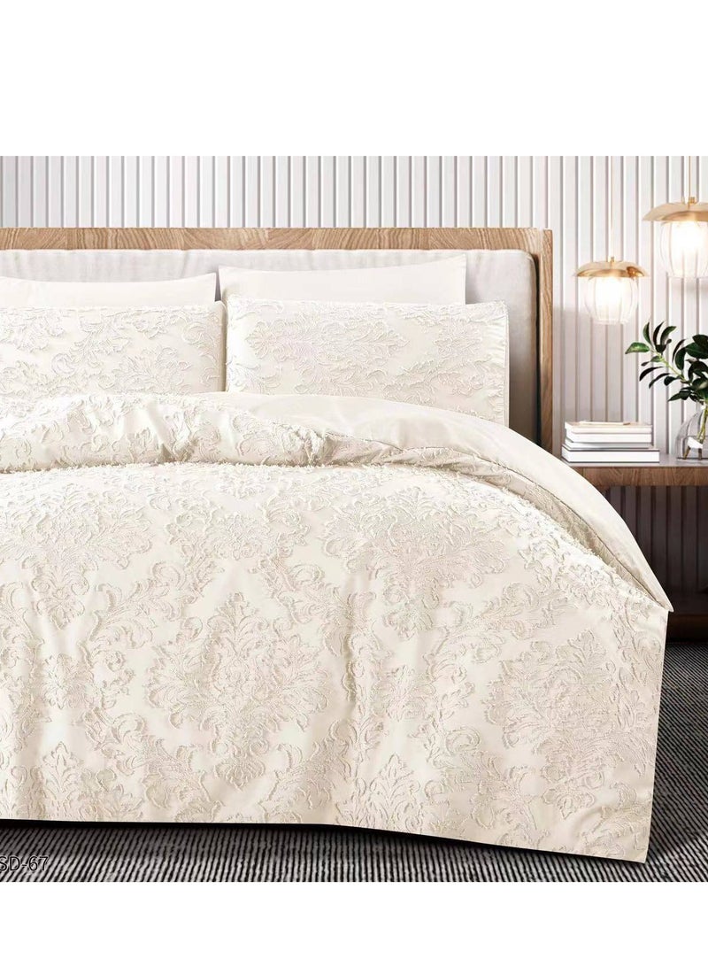 6PCS King Size Bed Sheets & Duvet Cover Set – 220x240cm – Soft, Comfortable, Ac-1 Elegant Bedding Ensemble