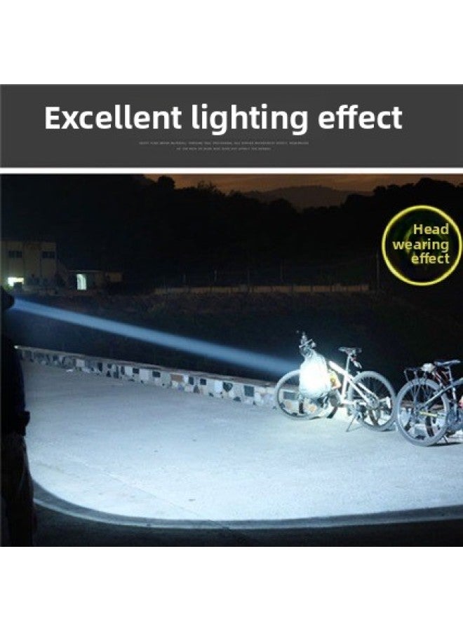 Loquat Outdoor Lighting 3-head LED Headlamp Charging Super Bright Head-mounted Headlamp Rechargeable High-power Long Shot Super Long-Color:Headlight + Battery + Charger + Car Charger - Image 4