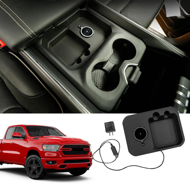 Xipoo Wireless Charger Compatible with 20192024 Dodge Ram Magnetic Fast Charging Wireless Charging Tray Pad Replacement for 20192024 Dodge Ram Accessories Magnetic Style