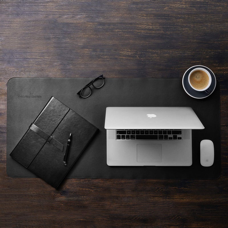 Gallaway Leather Desk Protector, Office Desk Pad - Large 36" x 17" Black, Computer Desk Mat Cover - Image 3
