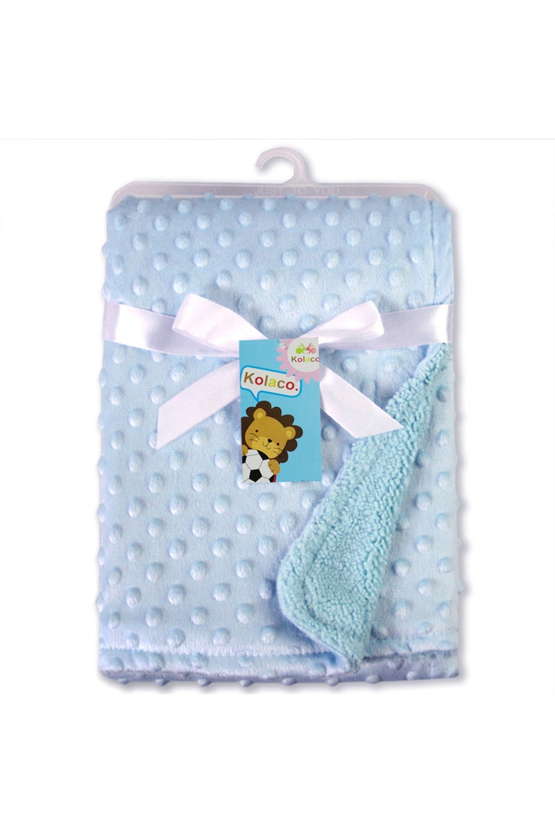 YE-MT-BLUE Baby Blanket & Swaddling Newborn Thermal Soft Fleece Blanket Winter Solid Bedding Set Cot