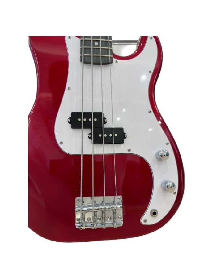 Unistar L-B1-4-Metallic Red Bass Guitar 4 Strings - Image 4