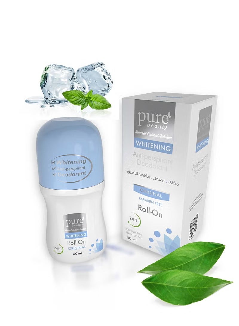 Pure Beauty Whitening Antiperspirant Deodorant Roll-on Original 60 ml - Image 1