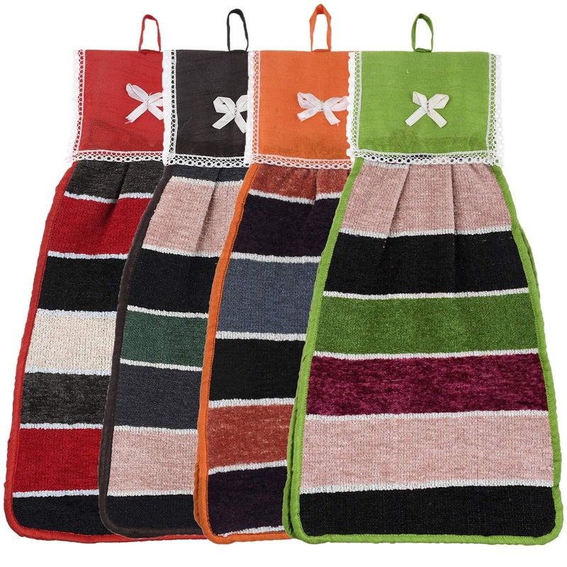 Kuber Industries Hanging Cotton 4 Pieces Cotton Washbasin Napkin/Hand Towel for Kitchen and Bathroom (Multi) - CTKTC45588 - Image 1