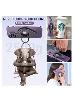 SYOSI Double-Sided Magnetic Phone Ring Holder Grip for Magsafe Magnetic Phone Ring with Strongest Magentic Force for Mag Safe Ring Holder for iPhone iPad Smartphone and Magnetic Car Mount  - Image 3
