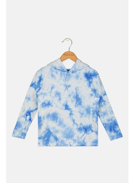 Andy & Evan Toddlers Boy Hooded Tie Dye Long Sleeves Sweatshirt, Multicolor  - Image 1