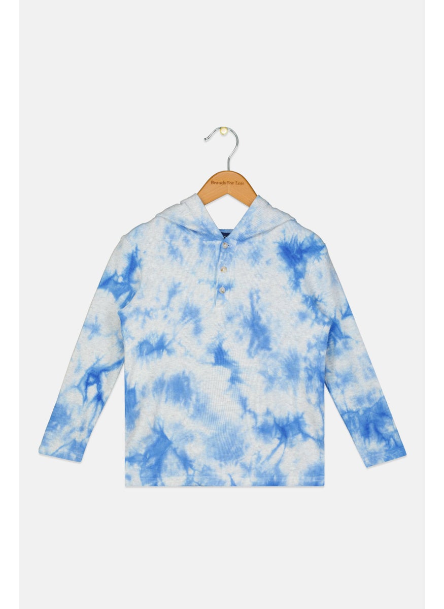 Andy & Evan Toddlers Boy Hooded Tie Dye Long Sleeves Sweatshirt, Multicolor  - Image 1