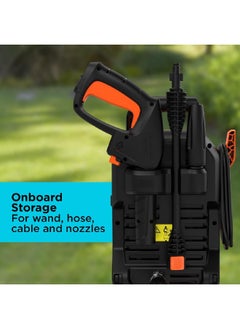 BLACK+DECKER 1300W 1600PSI Corded Compact Pressure Washer with Self Priming Orange and Black 30 x 40 x 30 cm BEPW1300-B5  - Image 4