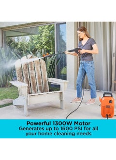 BLACK+DECKER 1300W 1600PSI Corded Compact Pressure Washer with Self Priming Orange and Black 30 x 40 x 30 cm BEPW1300-B5  - Image 5