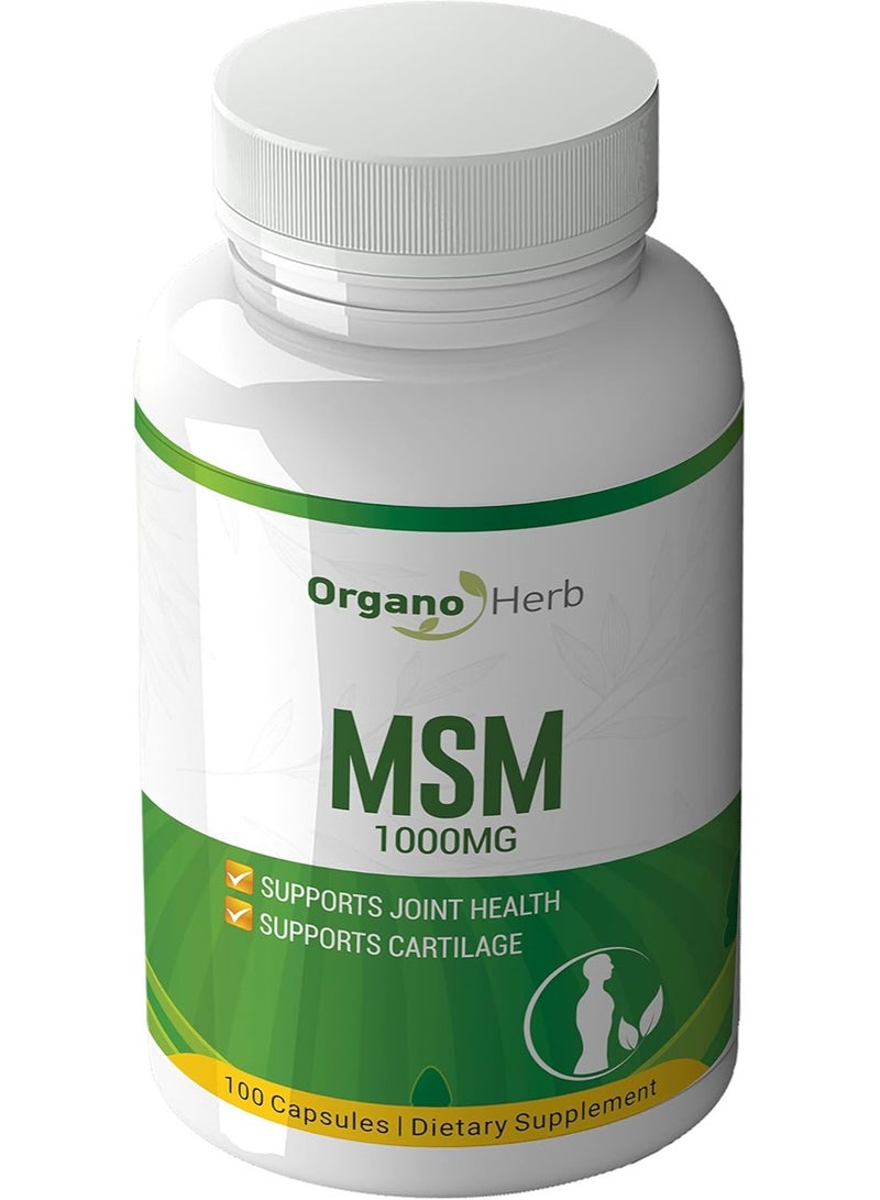 أقراص ميثيل سلفونيل ميثان MSM بتركيز 1000 ملغ، 100 قرص
