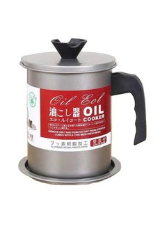 فيو 1.7L وعاء النفط تصفية الحاويات المستخدمة زيت الطهي الشحوم مصفاة الحاويات المطبخ عميق الدهون تصفية وعاء معدني كبير فلتر زيت القلي يمكن تخزين  - Image 1