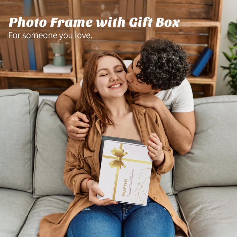 NUPTIO Wedding Gifts Picture Frame: Couples Gift Ideas for Mr and Mrs Bride Groom Newlywed Bridal Shower Christmas Engagement Anniversary 4x6 Rotating Double Sided Photo Frames with Heart Pendant - Image 4