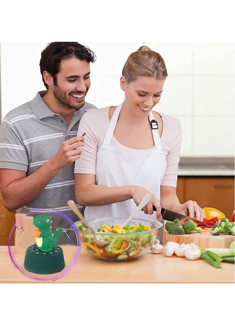 KASTWAVE Kitchen Timer, Cute Cartoon Dinosaur Timer Mechanical Counters Timer, Animal Digital Countdown Timer for Kids Home Office Worker Student Dark Green  - Image 3