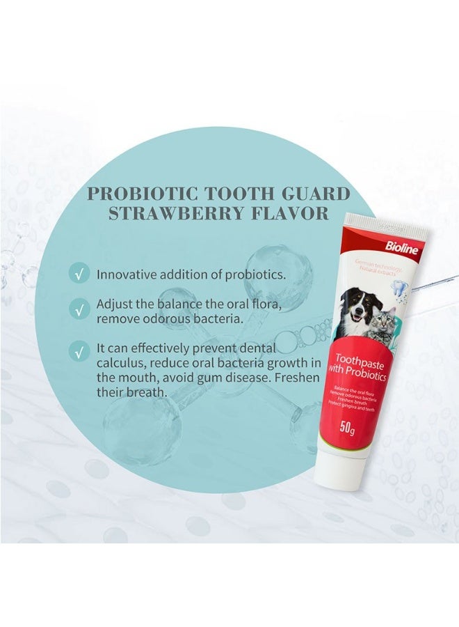 Bioline Toothpaste with Probiotics to adjustment balanced oral flora and fresh breath for dogs and cats50g - Image 2