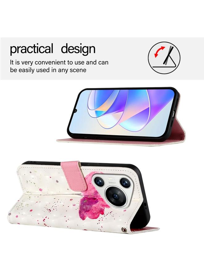 اس-توب جراب لهاتف Huawei Pura 70، جراب جلدي قابل للطي أفقيًا برسومات ثلاثية الأبعاد - Image 3