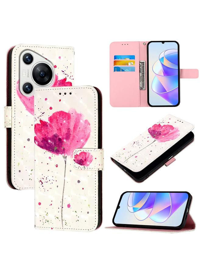 اس-توب جراب لهاتف Huawei Pura 70، جراب جلدي قابل للطي أفقيًا برسومات ثلاثية الأبعاد - Image 1