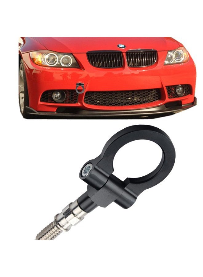 JGR Track Racing Style Tow Hook Towing Eye CNC Aluminum Screw On Front Rear Bumper Compatible with BMW 3 Series E36 E46 E90 E91 E92 E93 318 320 323 325 328 330 335 M3 1992 to 2012 Black - Image 1