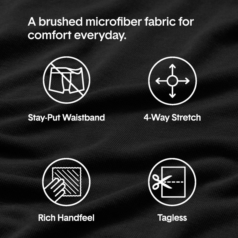 Tommy John Men's Comfort Micro Trunk Boxer Brief Underwear - 4" 3-Pack, 4-Way Stretch, Stay-Put Waistband, Support Pouch (Black/Turbulence/Dress Blues, Large) - Image 5