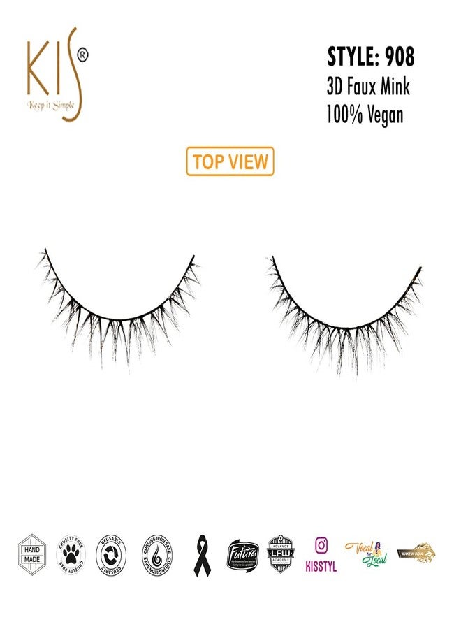KIS Eyelashes 100% Human Hair Lashes Glamorous Handcrafted Tapered Design End Completely Cruelty Beauty Natural Look Versatile Styles Extensions Lashes For Women - Image 4