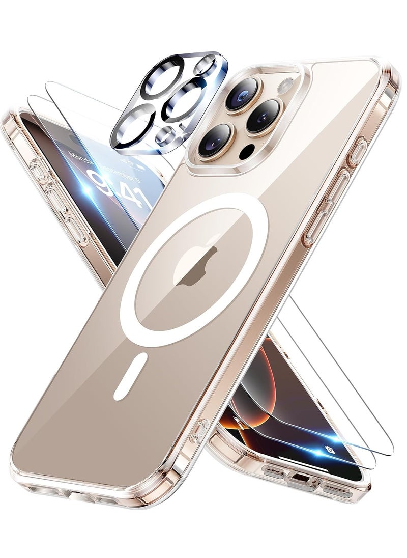 ELTRAZONE iPhone 16 Pro Max Case (6.9”) - Includes 2X HD Screen Protectors & 1X Lens Protector, MagSafe Compatible, Military-Grade Protection - Clear  - Image 1