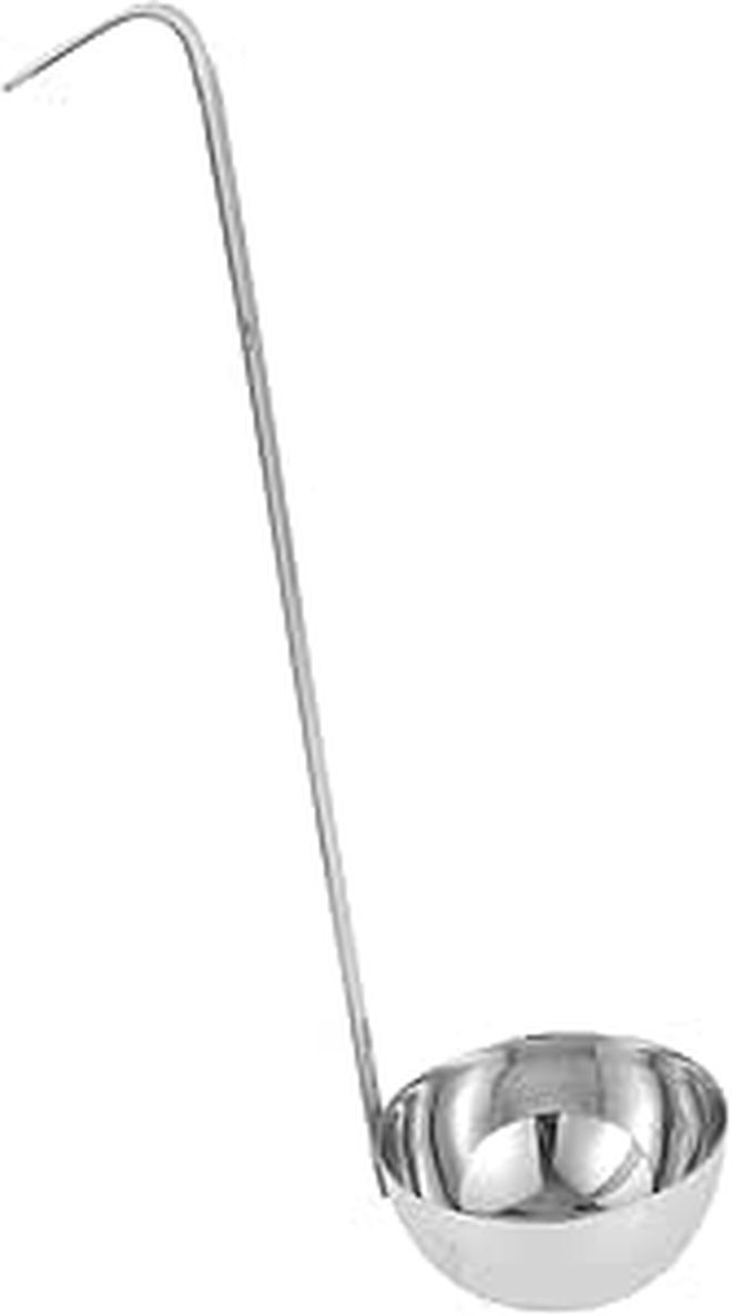 Stainless Steel Soup Ladle 90ml Capacity Thickened One Piece Measuring And Serving Spoon With Hook Handle For Kitchen Baking Restaurant Use - Image 1