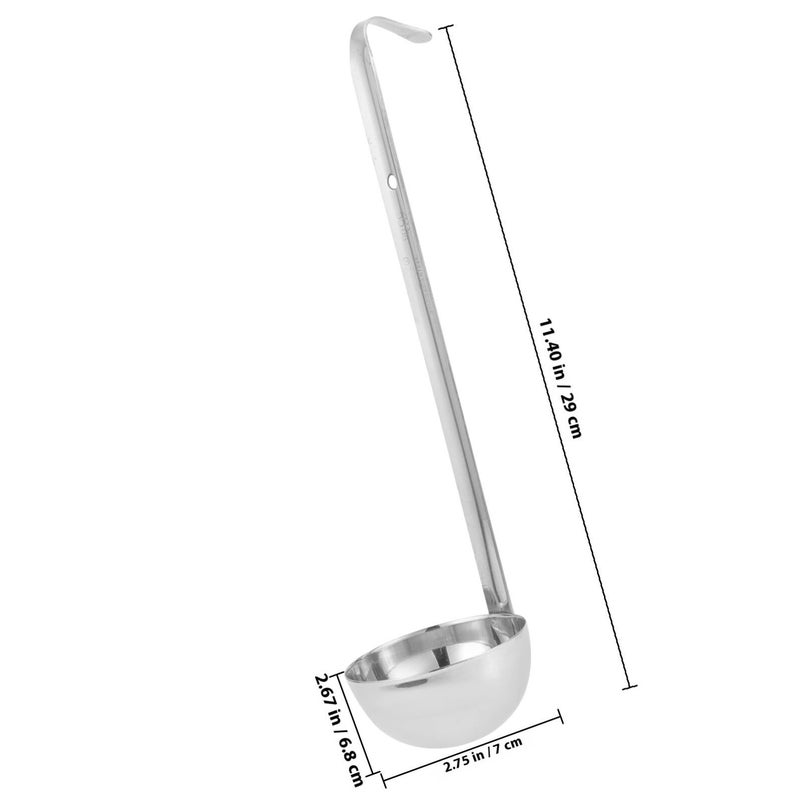 Stainless Steel Soup Ladle 90ml Capacity Thickened One Piece Measuring And Serving Spoon With Hook Handle For Kitchen Baking Restaurant Use - Image 3