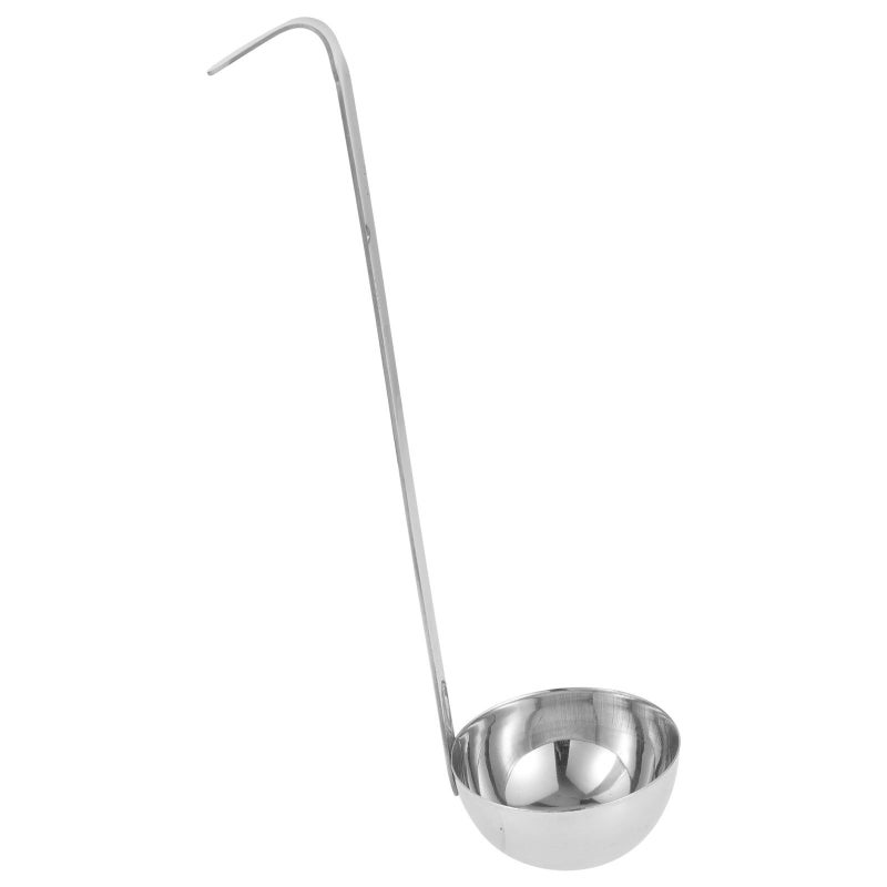 Stainless Steel Soup Ladle 90ml Capacity Thickened One Piece Measuring And Serving Spoon With Hook Handle For Kitchen Baking Restaurant Use - Image 2
