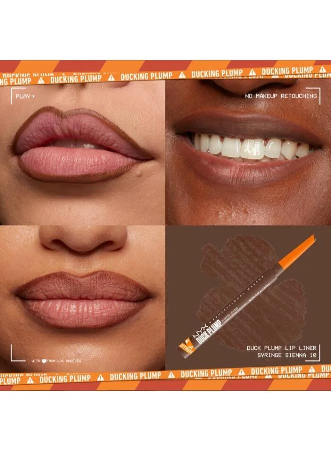 NYX PROFESSIONAL MAKEUP Duck Plump Plumping Lip Liner Lip Liner Up To 10 Hr Wear Matte Finish Syringe Sienna