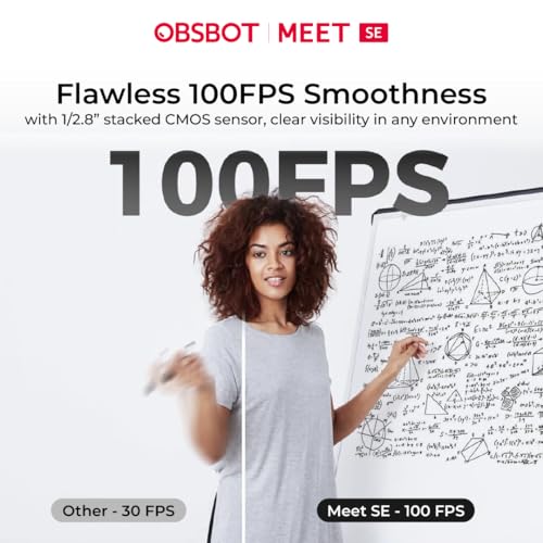 OBSBOT Meet SE 1080P 100FPS AI Webcam for PC & Laptop | AI Framing & Autofocus, 1/2.8″ Sensor, Gesture Control, Beauty Mode, Staggered HDR | Webcam for Streaming, Meetings & Video Calls (Cloud White) - Image 3