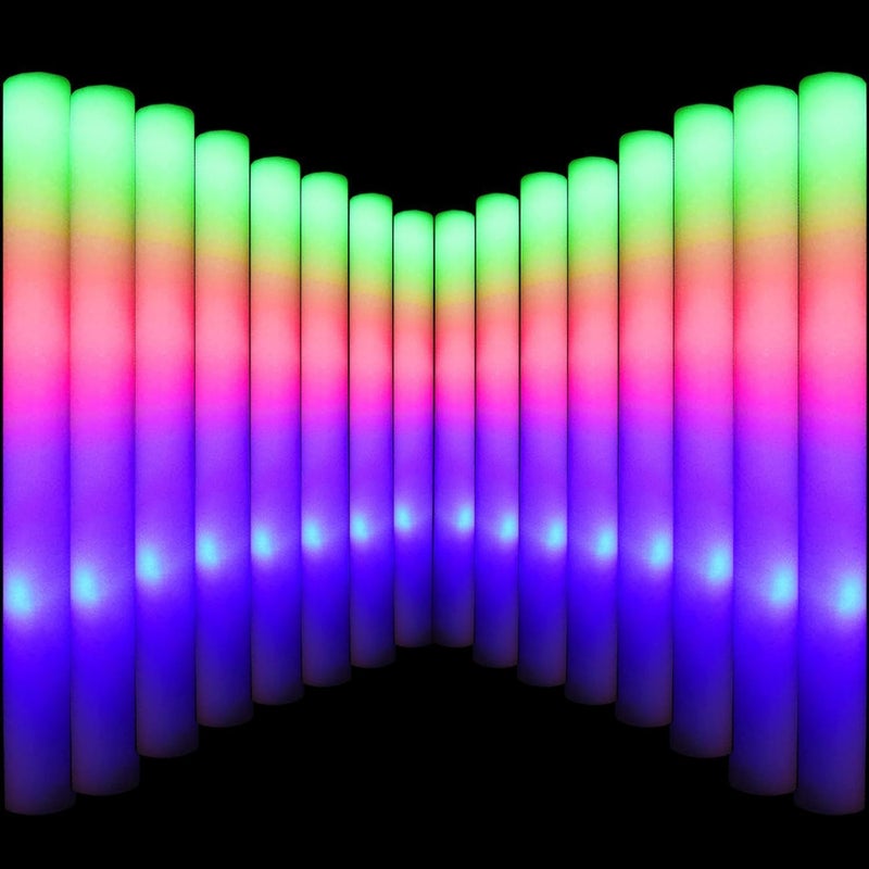 LifBetter Light Up Glow Sticks Bulk LED Foam Sticks in The Dark with 3 Modes Flashing Led Foam Multicolor Batons Light up Party Favors for Birthdays Weddings Concerts Festivals 20pcs - Image 2