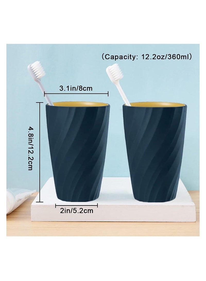 2 Pack Toothbrush Cup Soft and Durable Unbreakable Bathroom Tumbler Portable Household Wash Couples Mouthwash Holder - Image 4