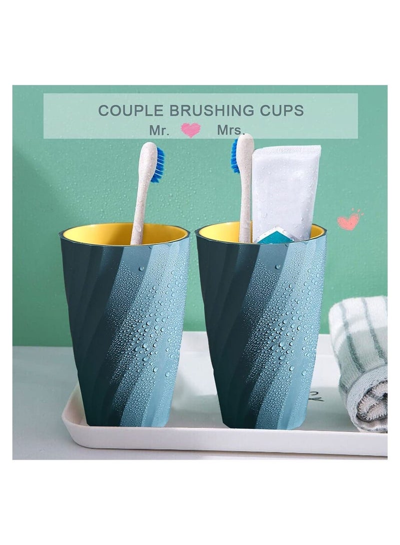 2 Pack Toothbrush Cup Soft and Durable Unbreakable Bathroom Tumbler Portable Household Wash Couples Mouthwash Holder - Image 3