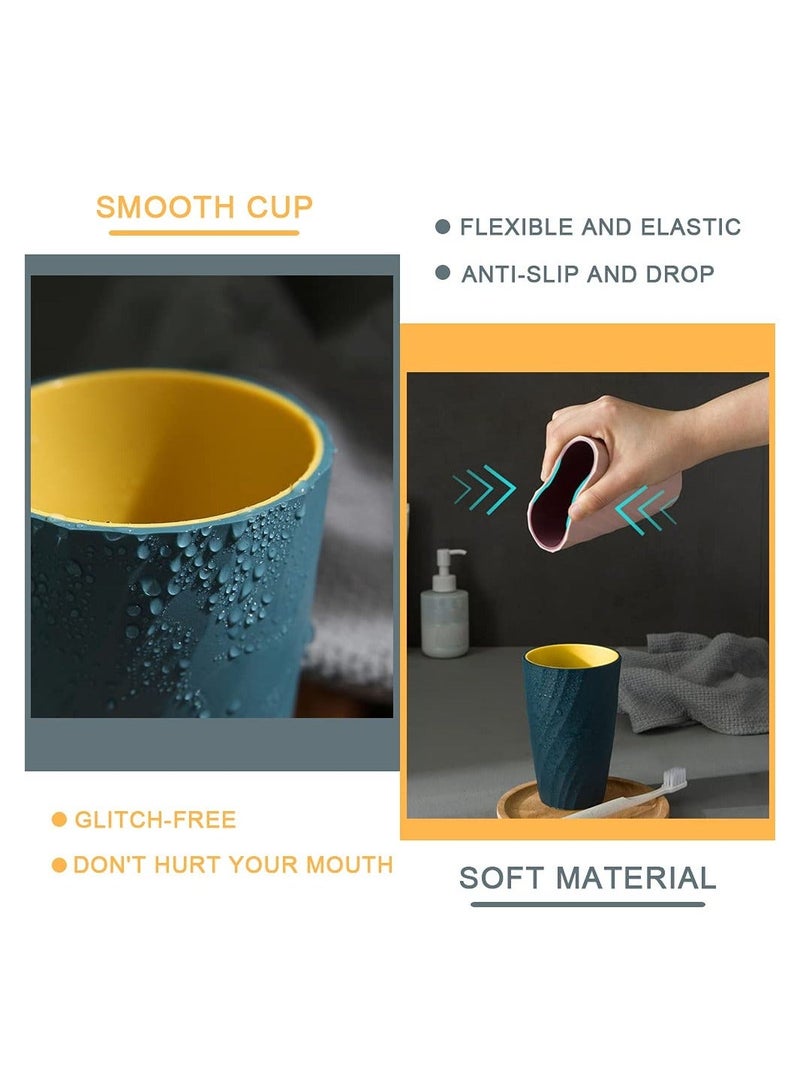 2 Pack Toothbrush Cup Soft and Durable Unbreakable Bathroom Tumbler Portable Household Wash Couples Mouthwash Holder - Image 2