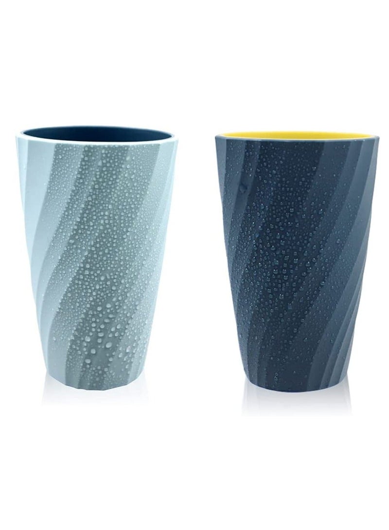 2 Pack Toothbrush Cup Soft and Durable Unbreakable Bathroom Tumbler Portable Household Wash Couples Mouthwash Holder - Image 1