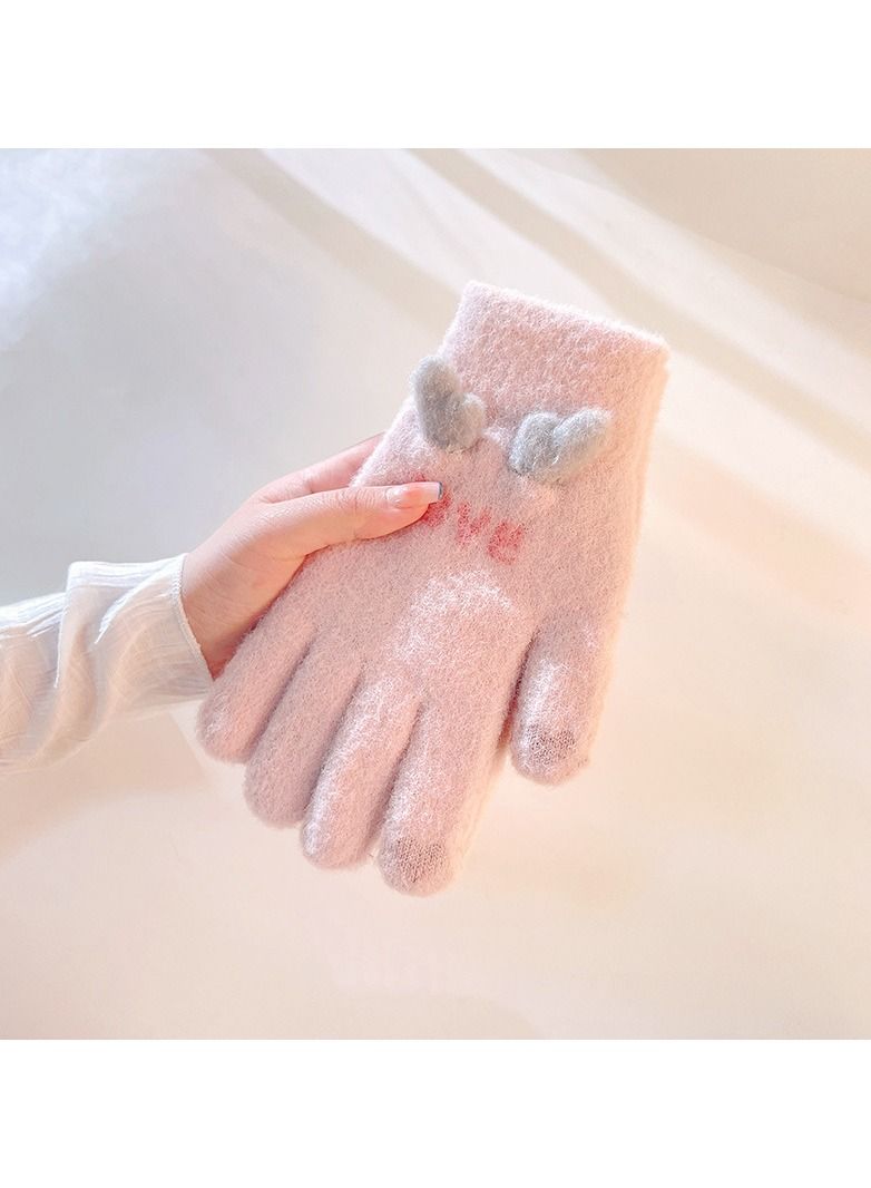Golovejoy Women's Plush Thermal Knit Touchscreen Thick Gloves 