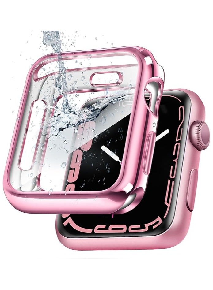 ELMO3EZZ 45mm Cover Soft TPU Anti-Scratch Lightweight 45mm Iwatch Case All-Around Screen Protector, Optional Cases Compatible with Apple Watch Series 9/8/7 Series SE2/6/SE/5/4 Series 3/2/1 - Pink - Image 1