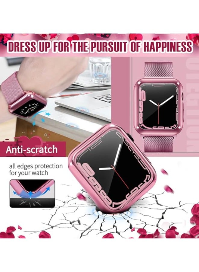 ELMO3EZZ 45mm Cover Soft TPU Anti-Scratch Lightweight 45mm Iwatch Case All-Around Screen Protector, Optional Cases Compatible with Apple Watch Series 9/8/7 Series SE2/6/SE/5/4 Series 3/2/1 - Pink - Image 4
