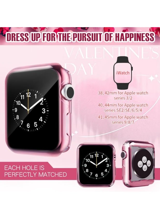 ELMO3EZZ 45mm Cover Soft TPU Anti-Scratch Lightweight 45mm Iwatch Case All-Around Screen Protector, Optional Cases Compatible with Apple Watch Series 9/8/7 Series SE2/6/SE/5/4 Series 3/2/1 - Pink - Image 2